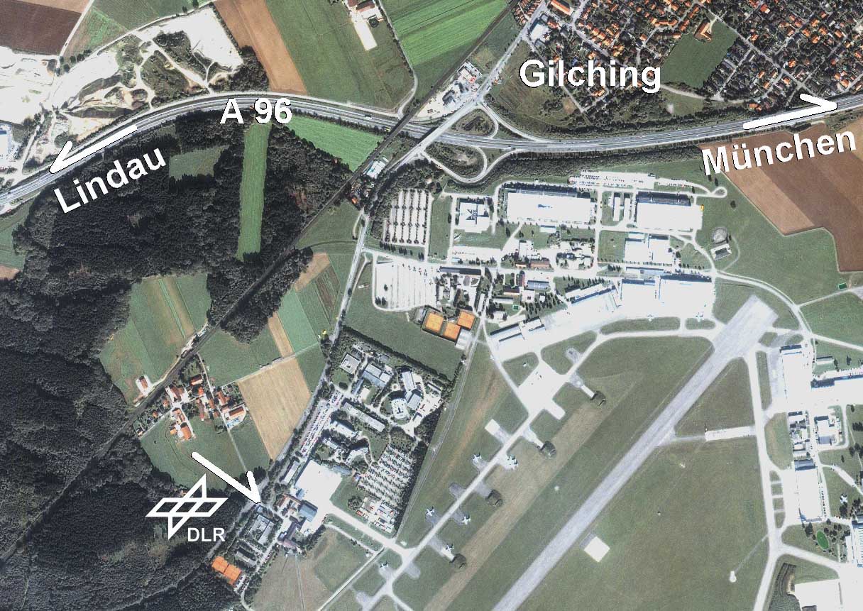 Lage des DLR, StO Oberpfaffenhofen, im Satellitenbild