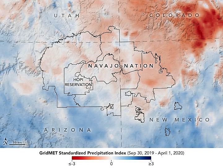 Drought Severity Assessment Tool mit dem Standard Precipitation Index für die Navajo Nation
