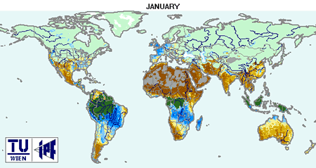 Mittlerer Bodenwasserindex ERS Scatterometer-Daten 1992-2000