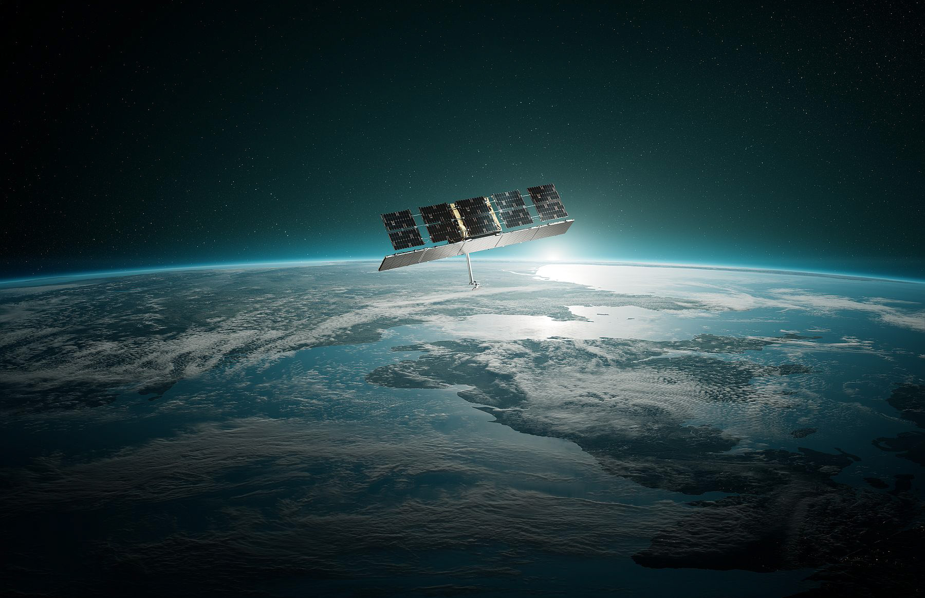 ICEYE-Satellit im All (künstlerische Fassung)